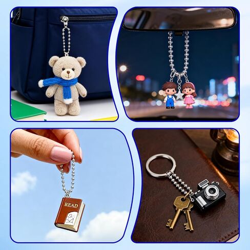 150 PCS Stainless Steel Ball Bead Chain, 12cm Metal Bead Chain with Matching Connectors for Jewelry Making, DIY Crafts and ID Dog Tag Hanging, High Quality Silver Finish (2.4mm Thickness) in Kuwait