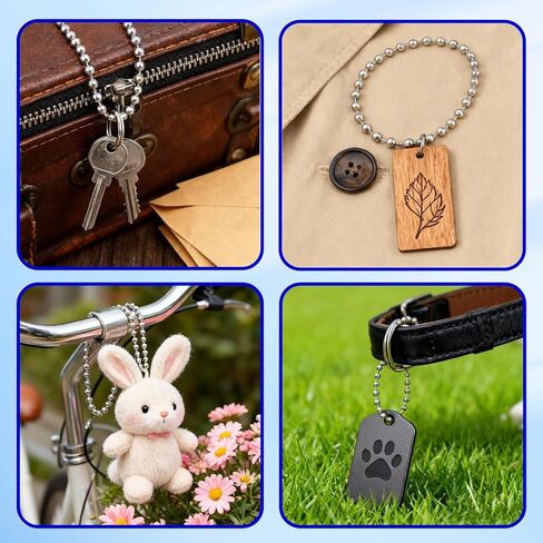 150 PCS Stainless Steel Ball Bead Chain, 12cm Metal Bead Chain with Matching Connectors for Jewelry Making, DIY Crafts and ID Dog Tag Hanging, High Quality Silver Finish (2.4mm Thickness) in Kuwait