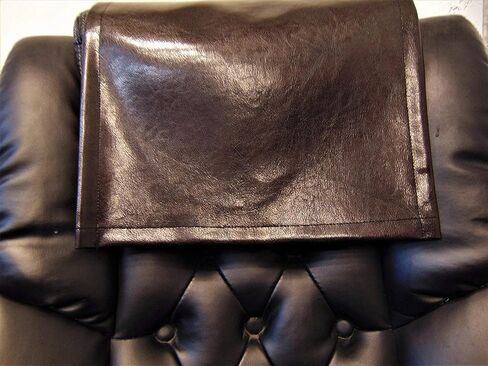 luvfabrics 30 × 30 بوصة بني داكن من الجلد الصناعي من الفينيل أريكة Loveseat Chaise مقعد المسرح، غطاء RV، أغطية الكراسي وسادة مسند الرأس، غطاء رأس كرسي، واقي الأثاث in Kuwait