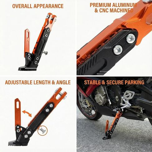 Adjustable Kickstand for Tutti Soleil01, Dirt Bike Side Support Stand Kickstand, Non-Slip, E-Bike Accessories Replacement Parts for Tutti Soleil01 in Kuwait