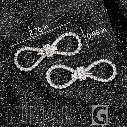 10 Pack Crystal Bow Lapel Pin Brooches for Backpack Hat Decoration Wedding Party Silver in Kuwait