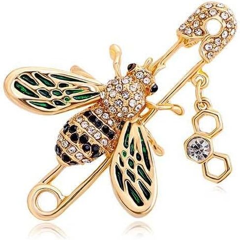 Cute Bee Brooch Colorful Insect Gold Brooch Scarf Dress Suit Collar Decoration Jewelry Accessories Gifts in Saudi Arabia