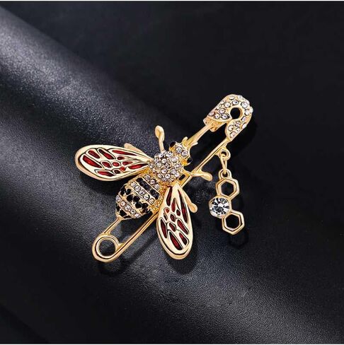 Cute Bee Brooch Colorful Insect Gold Brooch Scarf Dress Suit Collar Decoration Jewelry Accessories Gifts in Saudi Arabia