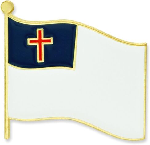 PinMart Christian Flag Religious Enamel Lapel Pin in Saudi Arabia