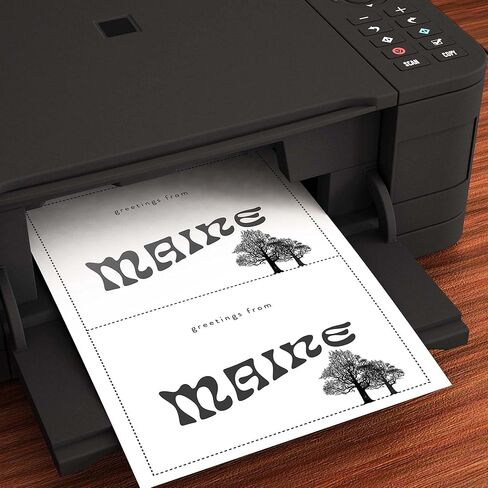25 Sheets Printable 5x7 Postcards – 2 Per Page on 8.5x11 Cardstock – 50 Total Cards – Inkjet & Laser Compatible – 65lb White Matte Cardstock – Made in USA in Saudi Arabia