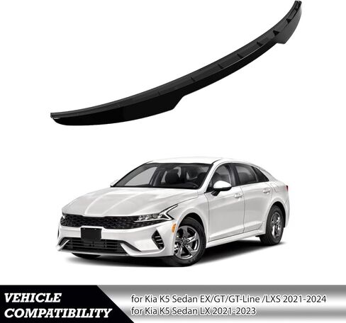 Rear Spoiler Wing Compatible with 2021 2022 2023 2024 for Kia K5 Sedan EX/GT/GT-Line/LXS 2021 2022 2023 for Kia K5 Sedan LX Gloss Black Rear Trunk Spoiler in Kuwait