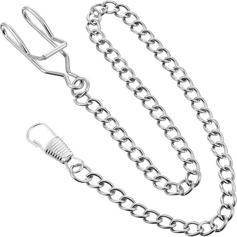 Pocket Watch Chain, Silver Pocket Chain for Men 14.5 Inch Vintage Alloy Vest Chains for Men Women Daily Party Accessory in Kuwait