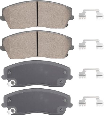 Front Semi-metal Disc Brake Pads Set for Chrysler 300 Only RWD 2005-2021, Dodge Challenger RWD 2009-2021, Charger 2006-2021 RWD, Magnum 2005-2008 RWD, 4PCS(With Hardware) in Saudi Arabia