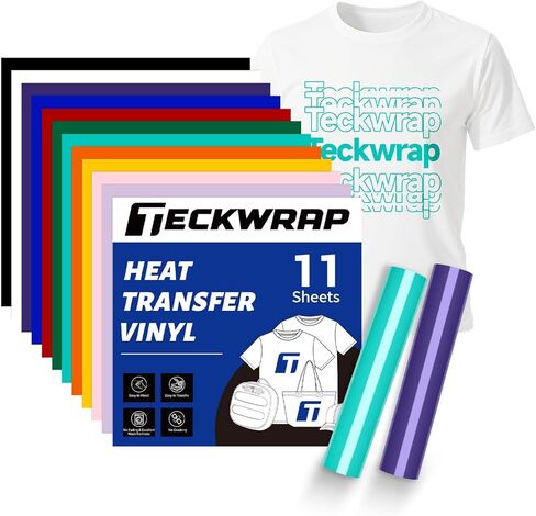TECKWRAP 10 Sheets Skin Tone PU Heat Transfer Vinyl Sheets, 12"x12" HTV Vinyl for T-Shirts, Clothes, Bags, and More, Iron on Vinyl Suitable for Most Cutter Machine, Easy to Cut & Weed in Saudi Arabia