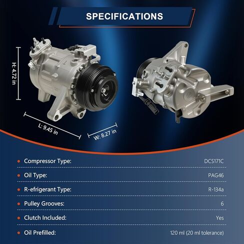 ضاغط مكيف هواء 22931654 متوافق مع شيفروليه ترافيرس 2013-2020؛ متوافق مع جي إم سي أكاديا 2013-2017، أكاديا المحدودة 2017 استبدال # 23499392 23229830 in Kuwait