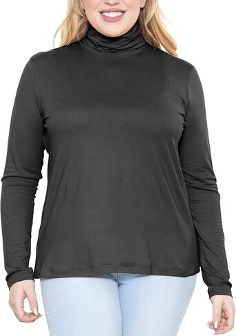 STRETCH IS COMFORT Women's Plus Size Relaxed Long Sleeve Turtleneck | XL - 7X in Saudi Arabia