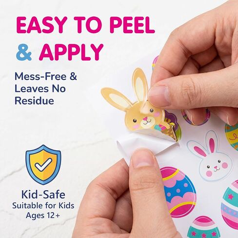 Naler Easter Stickers Sheet Assorted Easter Bunny Stickers for Easter Party Favor DIY Craft Art Making Decoration, 6-Pack, 300+pcs in Kuwait