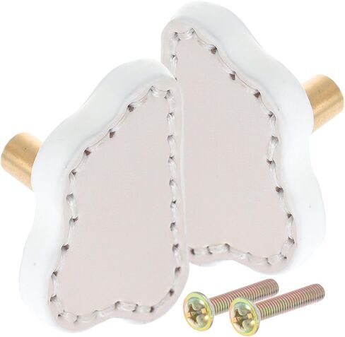 Gatuida 2pcs Cloud Shape Cabinet Knobs Soft Brass Drawer Handles Nursery Dresser Pulls with White Leather for ’ Room Wardrobe Furniture Hardware Accessories in Saudi Arabia