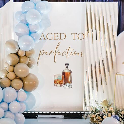 Aged to Perfection Decal - Whiskey Wine Cigarette Themed Decorations for 30th 40th 50th 60th 70th 80th Party,Men Birthday Decal for Balloons Arch Backdrop (Aged to Perfection) in Kuwait