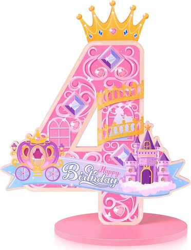 Princess Wooden Centerpieces for Tables Princess Theme Party Decorations Princess Birthday Number Sign Party Centerpieces for Table Decoration Princess Birthday Party Decorations in Kuwait
