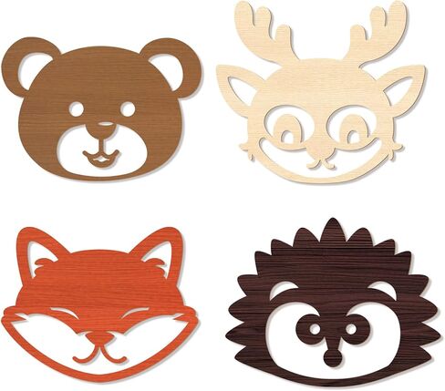 KOYILTD 3 Pcs Woodland Nursery Decorations Jungle Theme Room Decor Wooden Forest Animal Nursery Wall Art Rustic Farmhouse Safari Wall Decor for Home Bedroom Living Room Bathroom (Cute) in Kuwait