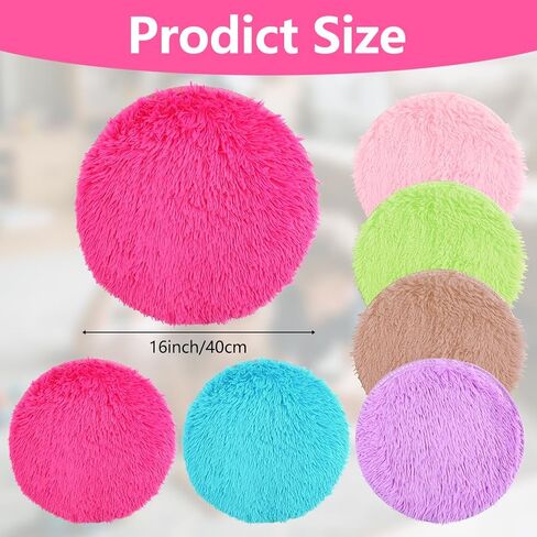 6 Pack Crazy Carpet Circle Seats, 16 Inch Round Floor Cushions for Classroom, Soft Educational Play Mat for Group Activities and School Learning, Sitting Rug for Reading and Marker Playing Areas in Kuwait