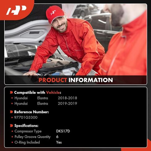 ضاغط مكيف هواء A-Premium مع قابض متوافق مع Hyundai Elantra 2018 2019 L4 1.4L in Saudi Arabia