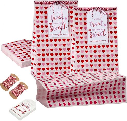 Aisungoo 28 PCS Valentines Day Gift With Tin Tie Lock for Kids Class Firsts ، علاج الحقائب الخاصة بـ Valentines Party Favors in Saudi Arabia