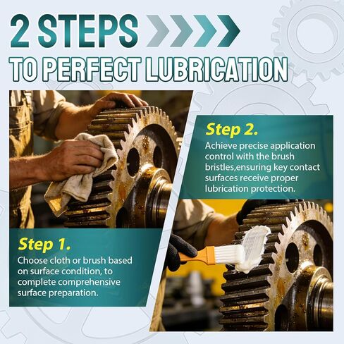 شحم الليثيوم الأبيض مع فرشاة - مادة تشحيم متعددة الأغراض 3 أونصة لمفصلات الأبواب، وباب المرآب، وسلسلة الدراجة، وإصلاح السيارات وإصلاحها بنفسك - شحم مقاوم للماء للحماية من الصدأ والتآكل in Kuwait