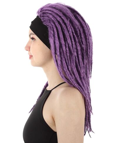 HPO Adult Women's Deluxe Dreads Wig, Multiple Color Wigs,Premium Breathable Capless Cap (Dark Purple) in Saudi Arabia
