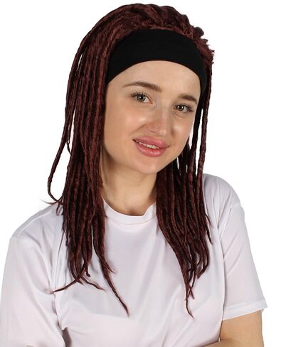HPO Adult Women's Deluxe Dreads Wig, Multiple Color Wigs,Premium Breathable Capless Cap (Dark Purple) in Saudi Arabia