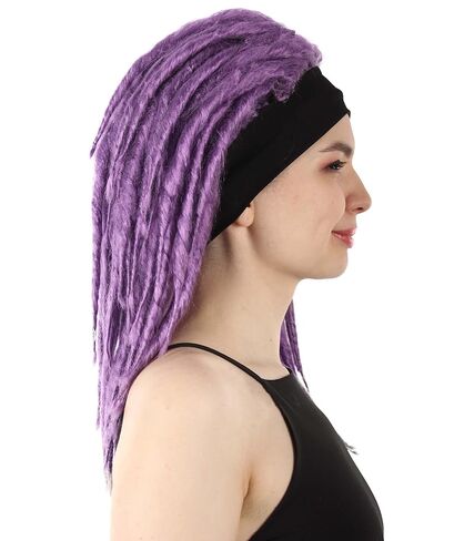 HPO Adult Women's Deluxe Dreads Wig, Multiple Color Wigs,Premium Breathable Capless Cap (Dark Purple) in Saudi Arabia