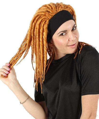 HPO Adult Women's Deluxe Dreads Wig, Multiple Color Wigs,Premium Breathable Capless Cap (Dark Purple) in Saudi Arabia