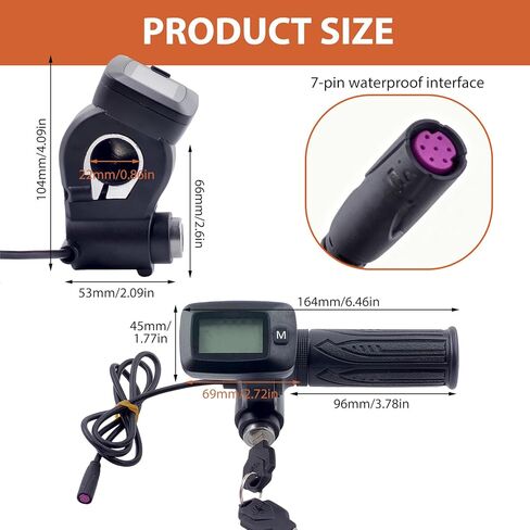 شاشة عرض مدمجة مع زر مفتاح M فقط بديل يناسب الدراجة الترابية الكهربائية Tuttio Soleil01، دراجة نارية كهربائية 48 فولت، لاحظ أن هذا الزر مع M غير متوافق مع الزر الذي لا يحتوي على M in Kuwait