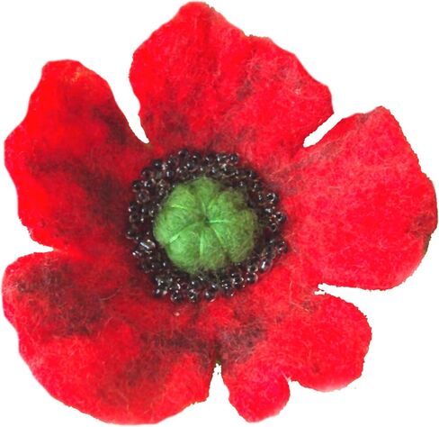 Red Poppy Pin Brooch Handmade Felted Wool Flower Jewelry Sweater Shawl Clip Gift for Women Traditional Ukrainian Jewelry Remembrance Day Red Floral Brooches Bohemian Large Collar Brooch in Kuwait