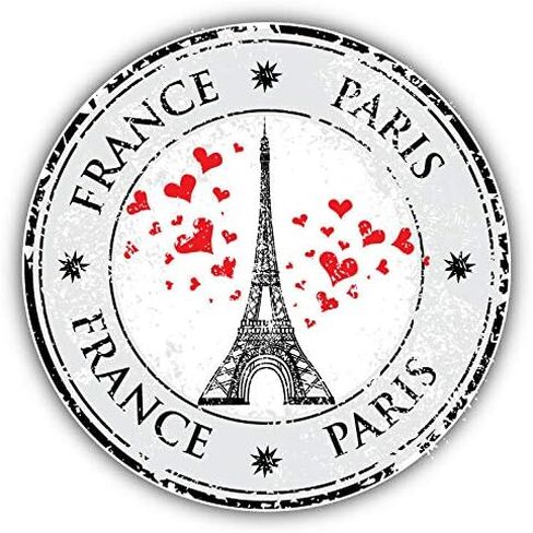 France Paris Grunge Stamp Round Metal 0.75" Lapel Pin Hat Shirt Pin Tie Tack Pinback in Kuwait