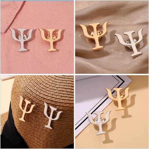 KESYOO 2pcs Psi Symbol Pin Psychology Symbol Pin Psychology Pendant Gold and Silver in Saudi Arabia