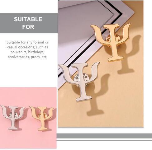 KESYOO 2pcs Psi Symbol Pin Psychology Symbol Pin Psychology Pendant Gold and Silver in Saudi Arabia