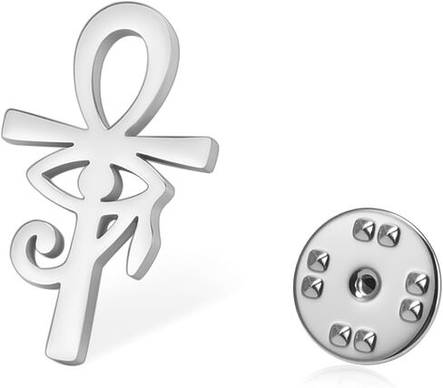 LIKGREAT Ankh Cross Brooch with Eye of Horus Stainless Steel Egyptian Brooch Lapel Pin for Suits Ancient Protection Amulet Jewellery in Kuwait