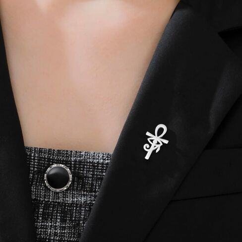 LIKGREAT Ankh Cross Brooch with Eye of Horus Stainless Steel Egyptian Brooch Lapel Pin for Suits Ancient Protection Amulet Jewellery in Kuwait