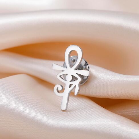LIKGREAT Ankh Cross Brooch with Eye of Horus Stainless Steel Egyptian Brooch Lapel Pin for Suits Ancient Protection Amulet Jewellery in Kuwait