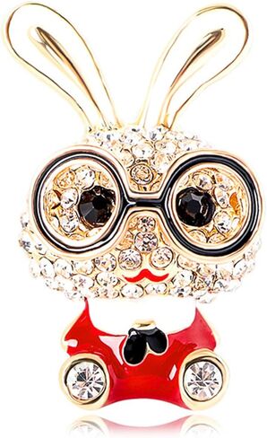 Easter Bunny Brooch Pin, Sparkly Rhinestone with Carrot Design, Animal Lapel Pin, Fashion Jewelry Accessory for Women, Dress Suit Hat Bag Decoration in Saudi Arabia