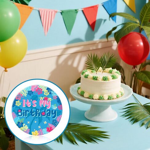 Hawaii It's My Birthday Pin, 2.3in Summer Happy Birthday Button Badge Palm Leaf for Boys Girls Women Men Party Decorations in Saudi Arabia