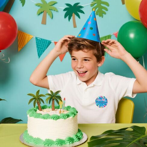 Hawaii It's My Birthday Pin, 2.3in Summer Happy Birthday Button Badge Palm Leaf for Boys Girls Women Men Party Decorations in Saudi Arabia