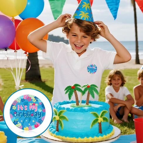 Hawaii It's My Birthday Pin, 2.3in Summer Happy Birthday Button Badge Palm Leaf for Boys Girls Women Men Party Decorations in Saudi Arabia