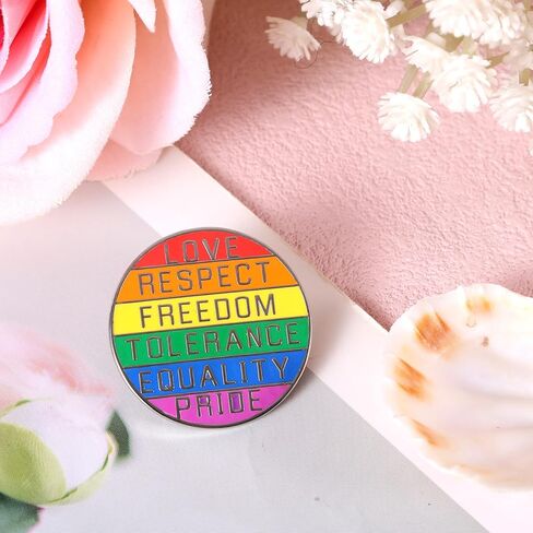 Rainbow Pride Day Pin, Enamel LGBT Pins Equality Lapel Brooch LGBTQ Pins Ally Accessories Gift for Gay Lesbian Bisexual Backpack Clothes Hat Bags in Saudi Arabia