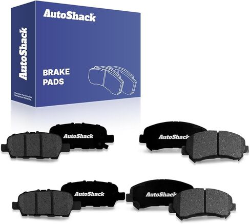 AutoShack Front & Rear Premium Ceramic Brake Pad Set Replacement for 2008-2013 Nissan Rogue 2007-2012 Nissan Sentra 8-PC in Saudi Arabia