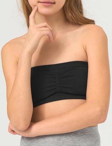 Suekaphin Girls Training Bra Padded Seamless Soft Bras for Girls Bandeau Bra Strapless Tube Bra with Removable Pads Pack of 5 in Kuwait