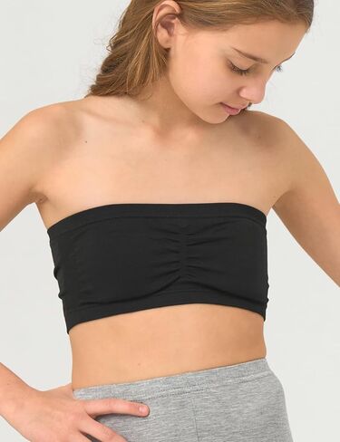 Suekaphin Girls Training Bra Padded Seamless Soft Bras for Girls Bandeau Bra Strapless Tube Bra with Removable Pads Pack of 5 in Kuwait