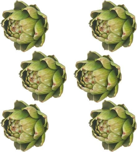 6pcs Large Green Faux Artichoke - Fake Realistic Artichoke Decor, Artificial Vegetable for Home Decor, Table Centerpiece, Kitchen Decor in Saudi Arabia