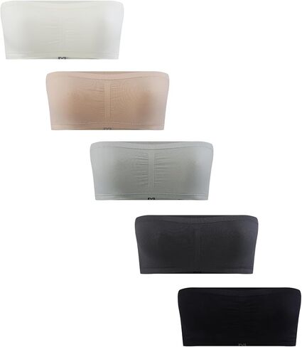 Suekaphin Girls Training Bra Padded Seamless Soft Bras for Girls Bandeau Bra Strapless Tube Bra with Removable Pads Pack of 5 in Kuwait