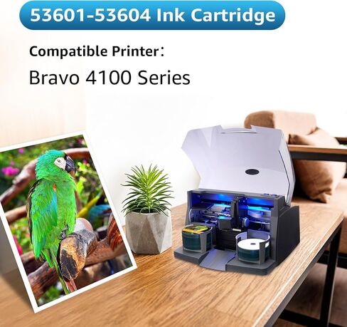 خرطوشة حبر بديلة متوافقة لحبر Primera 53606 53601 53602 53603 53604 مع طابعات سلسلة Primera Bravo 4100 (4 عبوات، 1 أسود/1 سماوي/1 أرجواني/1 أصفر) in Kuwait