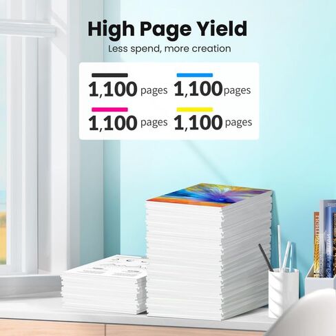 متوافقة مع مجموعة خرطوشة الحبر 812XL المُعاد تصنيعها لخراطيش الحبر Epson 812 812XL التي تعمل مع طابعات Epson Workforce Pro WF-7840 WF-7310 WF-7820 EC-C7000 (5 عبوات، 2B/1C/1M/1Y) in Kuwait