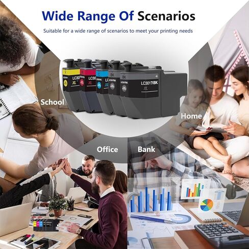 LC3017 Ink Cartridges High Yield Color Ink 5-Pack Replacement for Brother LC3017 XL Ink Cartridges Work with MFC-J5330DW MFC-J6530DW MFC-J6730DW MFC-J6930DW (LC3017BK/LC3017C/LC3017M/LC3017Y) in Kuwait
