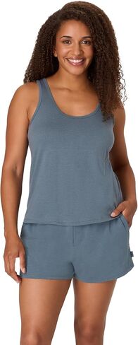طقم بيجامات نسائية من Hanes، طقم بيجامات Comfywear بدون أكمام وسروال بوكسر أصلي للنساء، ملابس مريحة in Saudi Arabia
